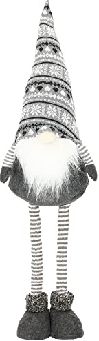 Springos - Statuetta decorativa a forma di gnomo di Natale, con cappello a punta, regolabile in altezza 54-86 cm
