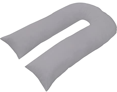 ARLINENS 9ft Long U Shaped Full Body Cuddly Comfort Pregnancy Support Pillow for side sleeping Maternity Back & Arthritis with free Case (Silver)