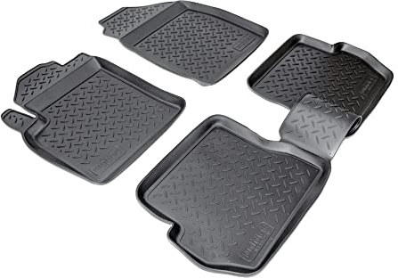 Recambo Alfombrillas de goma 3D compatibles con Ford Fusion JU2, años 2002-2012, alfombrillas de goma para coche, ajuste perfecto, con borde