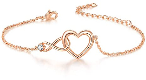 vissen Coeur Bracelet Infini Femme Plaqué or Argent Acier Inoxydable Bijoux Cadeau de Saint Valentin