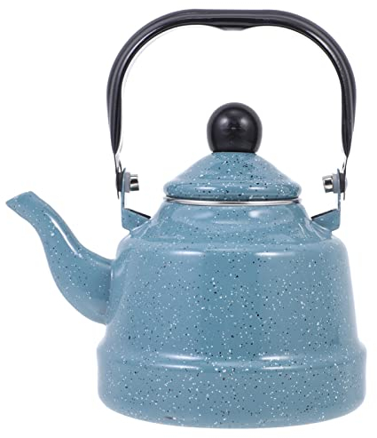 HEMOTON Enameled Tea Kettle with Handle Stovetop Tea Kettle Enamel Teapot for Home 1. 1L