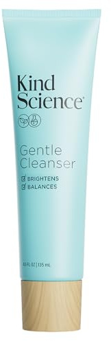 Kind Science Limpiador facial suave para mujeres y removedor de maquillaje con vitamina C, limpiador facial para piel seca, sin parabenos, tintes ni fragancias, libre de crueldad animal