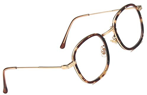 Blaulichtfilter Brille mit Schildpatt Rahmen, Ultraleichtem Mode Rechteckig Brille Ohne Stärke Damen und Herren, Fake Brille für Anti Blaulicht von Computer (Leopard)