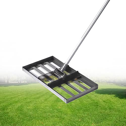 ATRNA Rasenrakel, Lawn Leveling Rake Golf Gartengras Werkzeug Topdressing Surface Leveler Edelstahl Garten Hinterhof Rasen Rasenschieber-Silver