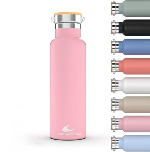 Daikoku Botella Agua Acero Inoxidable - 750ml - Botella Térmica - Bebidas Frías 24 Horas y Calientes 12 Horas - Botella Agua Antigoteo - Doble Pared Libre de BPA - Cantimplora Termica - Rosa