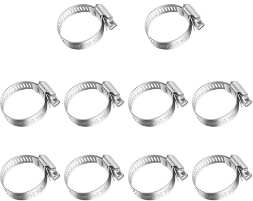Leryati 21-28mm Collier de Serrage Inox, 10pcs Réglable Collier Serrage 304 | Métallique Collier Durite en Acier Inoxydable Convient Pour Piscine, Machine à Laver, Jardin,Auto, Applications Mécaniques