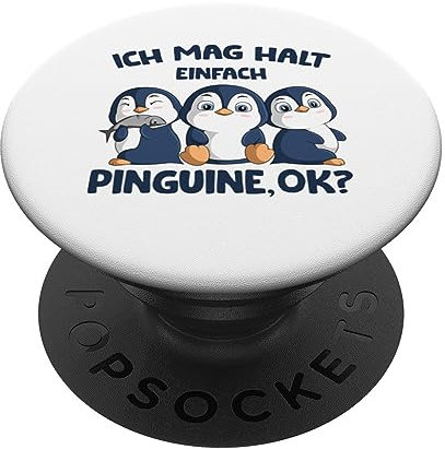 Ich mag halt Pinguine Mädchen Kinder Damen Penguin PopSockets mit austauschbarem PopGrip