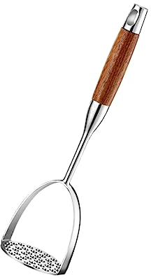 Zerodeko Manual Potato Crusher and Potato Masher Stainless Steel Hand Pressing Tool for Easy Mashing Kitchen Utensil Suitable for Baby Food Preparation and Household Cooking