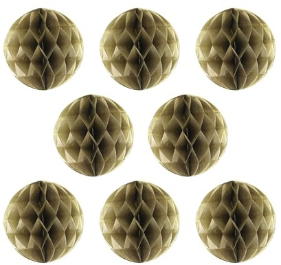 Activesale 8 Stück 7,6 cm Wabenbälle Partydekorationen hängende Blumenkugeln Decke Papier Pom Pom Ornamente für Hochzeiten, Geburtstagsfeiern, Weihnachten (Gold)