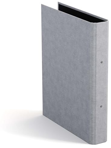 BIGSO RINGO Ringbuch A4 – Aufbewahrungsbox mit 2 Ringen – Schreibtischablage für Dokumente, Klarsichthüllen & Trennblätter – Ringhefter aus Faserplatte und Papier – hellgrau