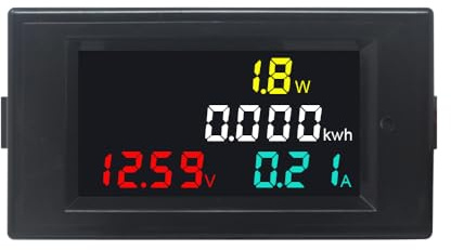 KETOTEK Voltmeter Ammeter DC 14-600V 20A, 4 in 1 Multimeter Panel Kwh Volt Amp Watt Meter, Digital Power Meter Energy Monitor DC Current Meter with Built-in Shunt