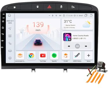 YLOXFW Car Stereo Android 13.0 Radio for Peugeot RCZ 2009-2020 GPS Sat Navigation 9'' Touchscreen DVD Multimedia Video Player FM BT Receiver with Carplay 4G 5G WiFi DSP SWC,Y200S