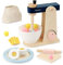 Pillowhale Play Kitchen Accessories, Wooden Mixer Ste with Toy Food, Kids Kitchen Playset Baking Set, Role Play Toys Blender for Boys and Girls Ages 3+