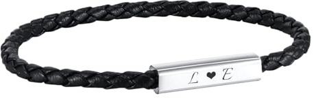 XUANPAI Partnerarmbänder Pärchen Armband mit Gravur - Lederarmbänder für Männer Frauen Magnetische Herz Paar Armbänder Weihnacht Jubiläum Geburtstagsgeschenk Ich Liebe Dich Geschenke