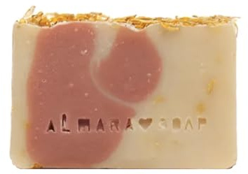 Almara Soap Caléndula - Jabón natural para pieles secas, sensibles y maduras con caléndula y geranio, 90 g