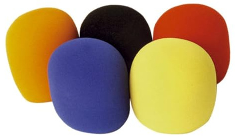 ibasenice Mikrofon Windschutz aus Strapazierfähigem Hochdichtem Schaumstoff 5 Stück Passend für Handmikrofone der Bühne mit Windschutzfunktion und Belüftung für Zufällige Farbe