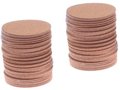 Cabilock 2 Juegos Tapete De Corcho Redondo Autoadhesivo DIY Salvamanteles De Corcho Almohadilla De Copa De Portavasos Posavasos De Posavasos Absorbente Khaki 20 Piezas * 2