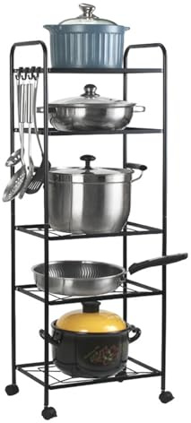 Scaffale angolare per pentole e padelle da cucina a 5 livelli