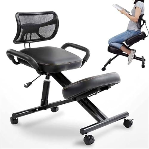 Kniestuhl, ergonomischer Kniestuhl mit Rückenstütze, verstellbare Höhe, Haltungskorrektur, Kniestuhl, Computerstuhl, Heimgebrauchsstuhl, Arbeitsschreibstuhl