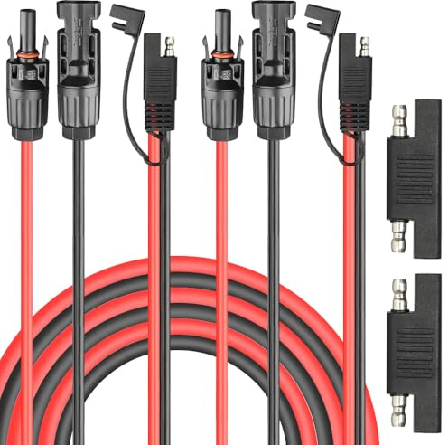 Xiatiaosann 10AWG Solarpanel Kabel zu SAE Stecker, Solar Stecker & Buchse Adapter zu SAE PV Verlängerungskabel für RV, Solarpanel (2 Pack, 50cm/1.6FT)
