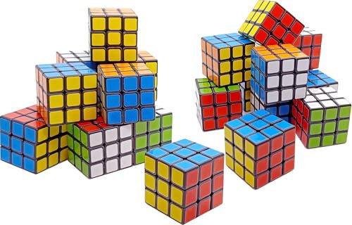 24 Mini Cubos Mágicos (3x3cm) – Detalles para Cumpleaños Niños, Relleno para Piñata Infantil, Juguetes para Regalos, Sorpresas para Bolsas de Fiesta, Recuerdos, Detallitos, Fiestas Infantiles