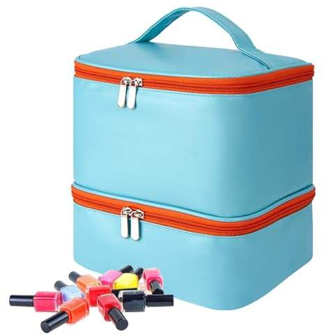 förvaringsväska, Gel Nail Kit Organizer Case Hög kapacitet Gel Nail Kit | Förvaringslåda för nagellampor med hög kapacitet rymmer 30 nagellimflaskor, massageolja och kosmetikapåse