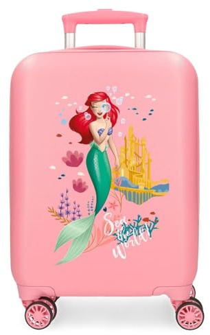 Disney Princess barnresväska med 4 hjul med kombinationslås är tillverkad av ABS, ett hårt och lätt material. Från Joumma-väskor., Den lilla sjöjungfrun, Taglia Unica, Resväska