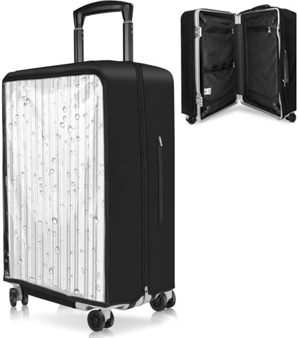 Yotako Upgraded Zippered Transparent PVC Suitcase Cover, No Disassembly Required Clear Luggage Protector for Suitcase Luggage Protector Cover 26''