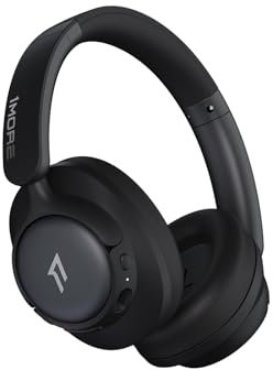 1MORE Auriculares Bluetooth Over-Ear, Cascos con Cancelación Activa de Ruido Híbrida y Audio de Alta Resolución, Auriculares On-Ear, Modo con Cable Disponible, Conexión Multipunto, 90H (Negro)