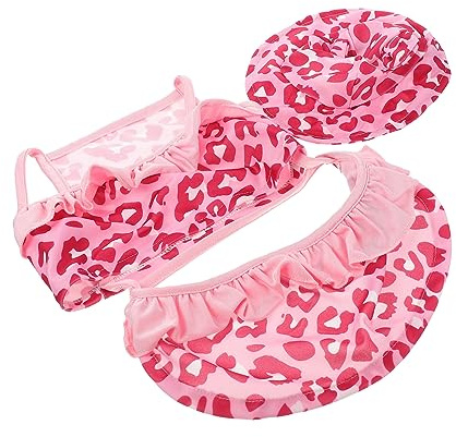 TOYANDONA 1juego Conjunto De Ropa De Perro Bañador para Cachorros Sombrero y Falda Traje De Verano para Mascotas Ropa De Playa para Perros Pequeños Estilo Transpirable y Lindo