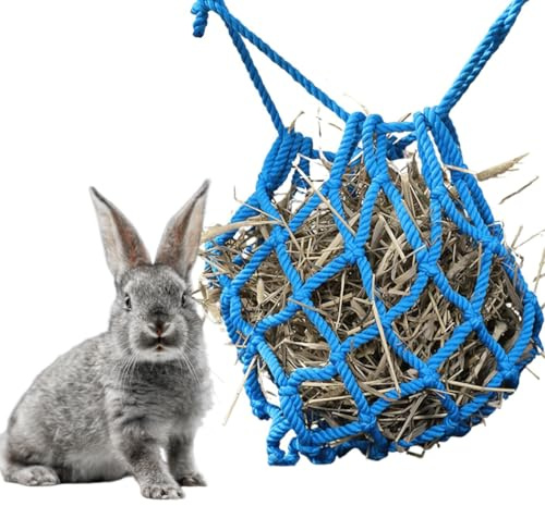 GGUFAY Kaninchen Heutasche, Meerschweinchen Futterstation, Futterspender Kleintiere, Hängender Heutasche, Kleintiere Heutasche, Futtersack für Hase Chinchilla Hamster Kleine Tiere