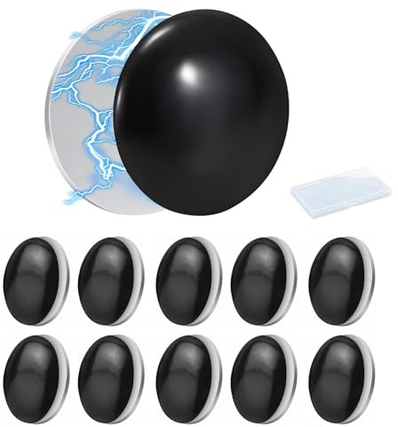 Duschvorhang Gewichte, 10 Paar Runde Magnetische Vorhang, 4cm Magnetische Duschvorhanggewichte, Duschvorhang Magnet, Magnetisch für Vorhänge Duschvorhänge Tischdecken(Schwarz)