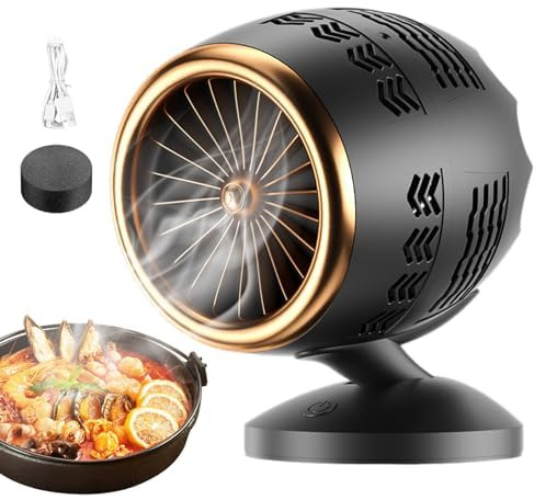Extractor Fan - Silent Mini Tabletop Ventilation Hood for BBQ, Hot Pot, Fondue - Compact Cooker Hood for Camping and Kitchen Use