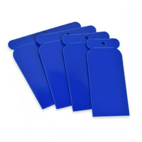 4 Kunststoffspachtel Set, Vielseitiges Flächenspachtel Werkzeug für Tapezieren, Wand- und Acrylarbeiten