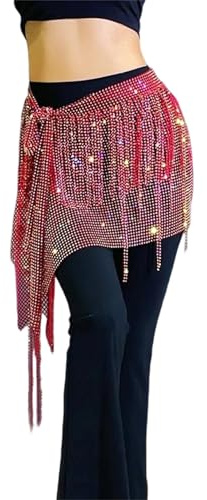 Cadena de cintura triangular con borlas para mujer, para bailarina del vientre, competición y práctica, bufanda de cadera