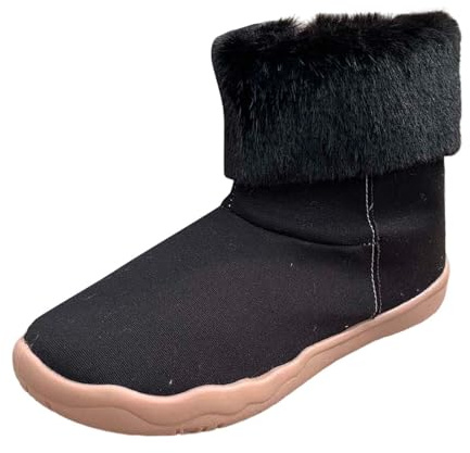 Barefoot Scarpe Invernali Stivaletti con Pelo Donna Anfibi Militari Imbottite Stivali Alti al Ginocchio da Stampa Leopardo