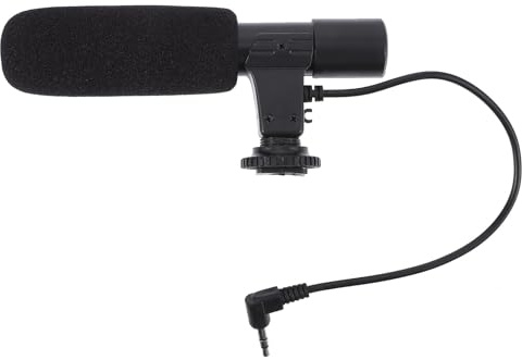 SOIMISS Micrófono para Cámara DSLR Profesional de Alta Sensibilidad Conector de 3.5mm y Diseño ABC, Adecuado para Entrevistas y Grabaciones Teléfono o Cámara