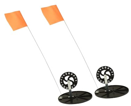 Oxxggkao 2 piezas de caña de pescar de invierno al aire libre, pesca en hielo, banderas de pesca de hielo, banderas de pesca de hielo, juego de accesorios de pesca en hielo, banderas indicadoras de