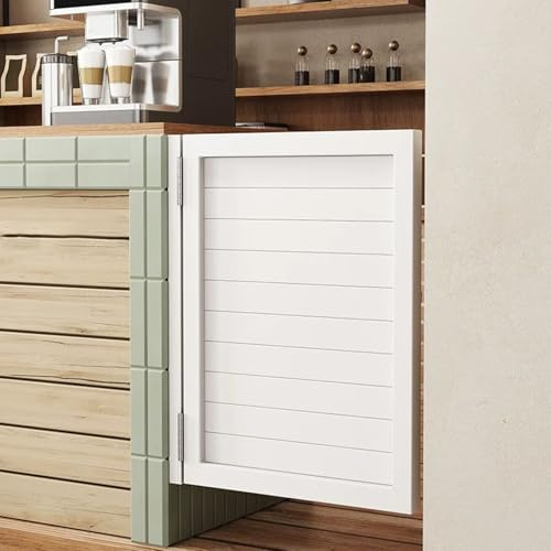 Puertas batientes para bar, puerta individual de madera maciza para interiores, apertura a 180°, bisagras de acero inoxidable, adecuadas para cocinas, escaleras y entradas, dormitorios, color blanco