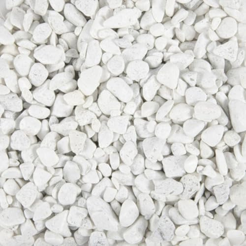 Eurosand 2.0 GmbH Aquarienkies Weiß 5–12 mm – 5 kg Farbiger Dekokies für Aquarium – Bodengrund für Aquascaping