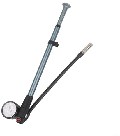 Bomba de bicicleta con medidor de presión preciso y válvula de desinflado rápido, aleación de aluminio CNC, soporta hasta 300 PSI para inflar neumáticos, horquillas y amortiguadores (turquesa)