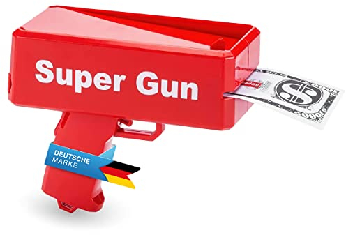 GOODS+GADGETS Super Money Gun Spielzeug Geld Pistole Party Revolver verschießt Fake Dollar Banknoten für Supreme Fun