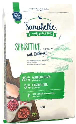 SanaBelle Sensitive mit Geflügel | Katzentrockenfutter für ernährungssensible Katzen | 4 x 2 kg