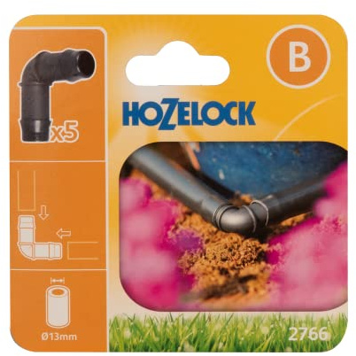 Hozelock Elbow Fittings For Supply Pipeline 13mm, Irrigation System