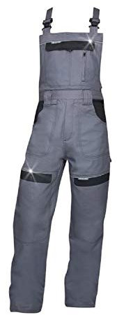 K&G Profi Latzhose ARDCT H8404 GRAU + 100% Baumwolle Herrenlatzhose Beruflatzhose Schutzlatzhose Arbeitslatzhose Sicherheitshose Herren Hose Arbeitshose (50)