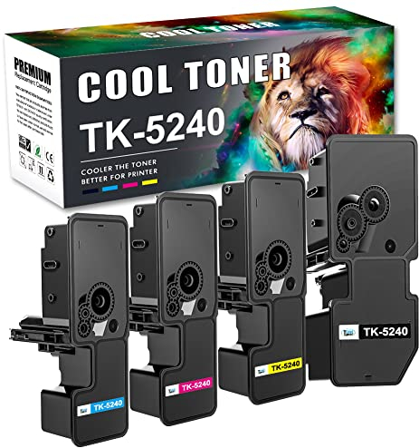 Cool Toner Kompatibel für Kyocera TK-5240K TK5240 TK5240K TK-5240 Ecosys M5526cdw M5526cdn P5026cdw P5026cdn TK-5240C TK-5240Y TK-5240M (Schwarz Cyan Gelb Magenta, 4er-Pack)
