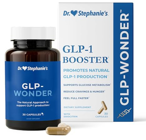 Pharmaganics Dr. Stephanie's GLP-Wonder Natural GLP-1 Boosting Supplement - Control Hunger & Appetite, Fight Cravings - Side-Effect Free Support