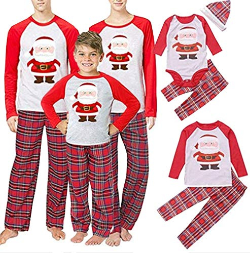 SAMGU Family Christmas Pyjamas Set Matching Long Sleeve Sleepwear Parent-Child Nightwear for Man Women Girl Boy Baby