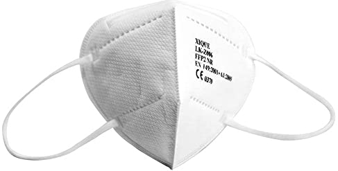 GIMA Value&Safe 20733 Lot de 20 masques filtrants ergonomiques pliables et résistants à la poussière FFP2 5 couches Blanc PSA de classe III 20 pièces dans emballage individuel Langues IT,GR,RO,PL,CZ