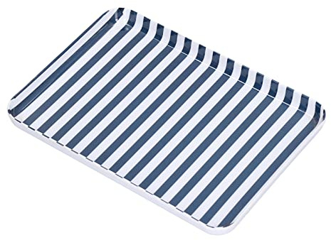Fruit Tray, Safe Smooth Environmentally Friendly Melamine Blue White Stripe Colourfast Desserts Platter for Restaurant for Home